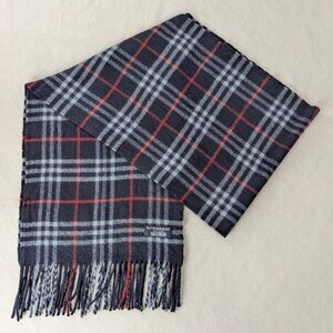 Burberry Unisex Check Cashmere Scarf Blue – Pre-Loved – Soft Warm Designer Wrap